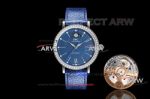 AAA Copy TW Factory IWC Portofino Blue Dial Diamond Bezel Blue Leather Strap Watch (1)_th.jpg